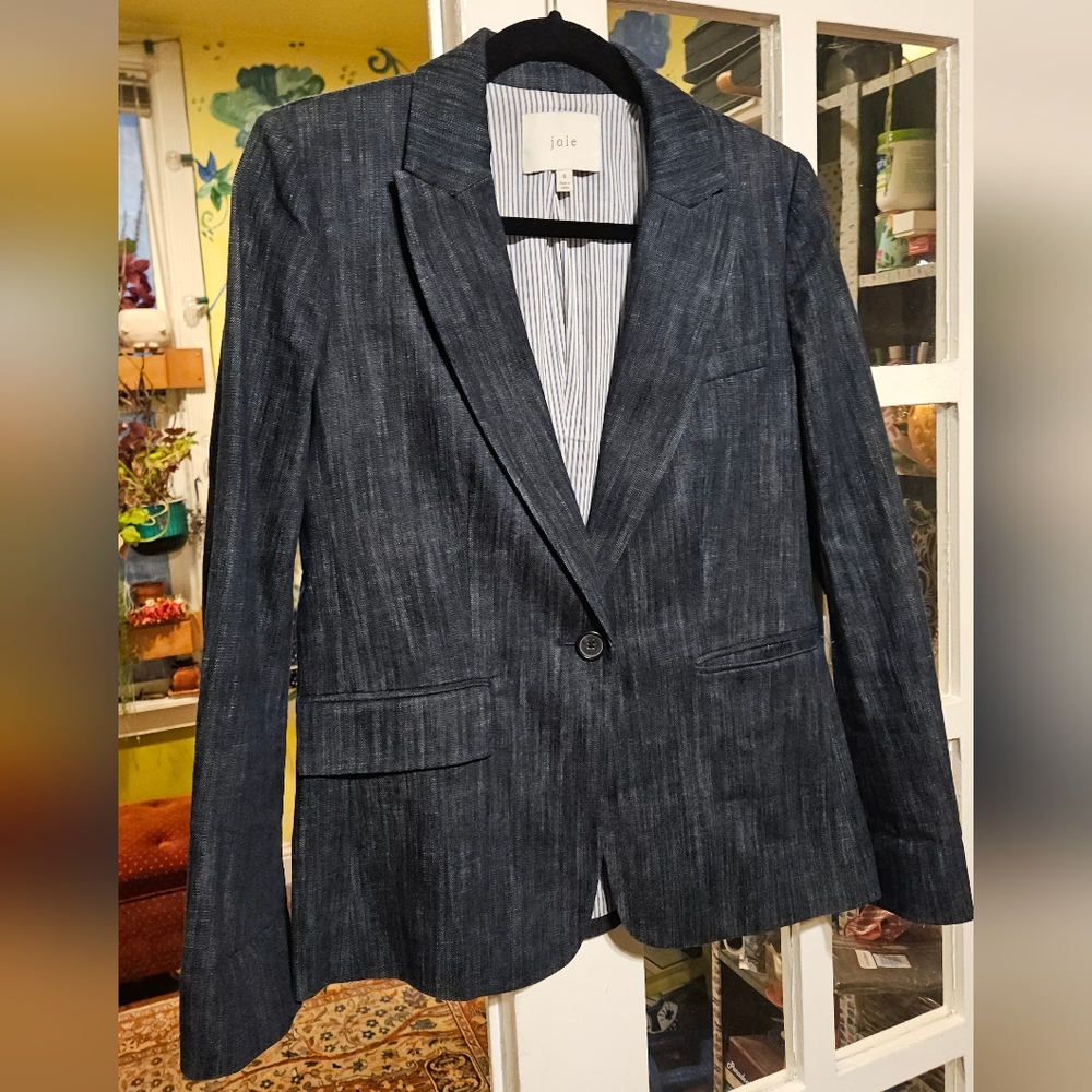 Joie Navy Pinstripe Blazer